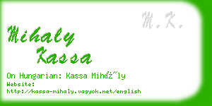 mihaly kassa business card